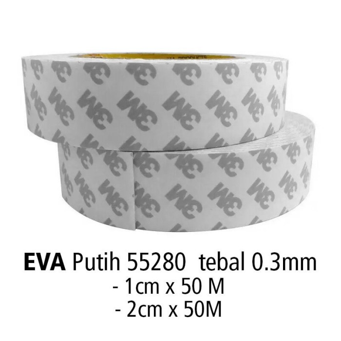 

Double Tape Foam 3M VHB 5952 Hitam, EVA CIP66 55280 Putih Foam Tape 30 50 meter - EVA 1cmx30M