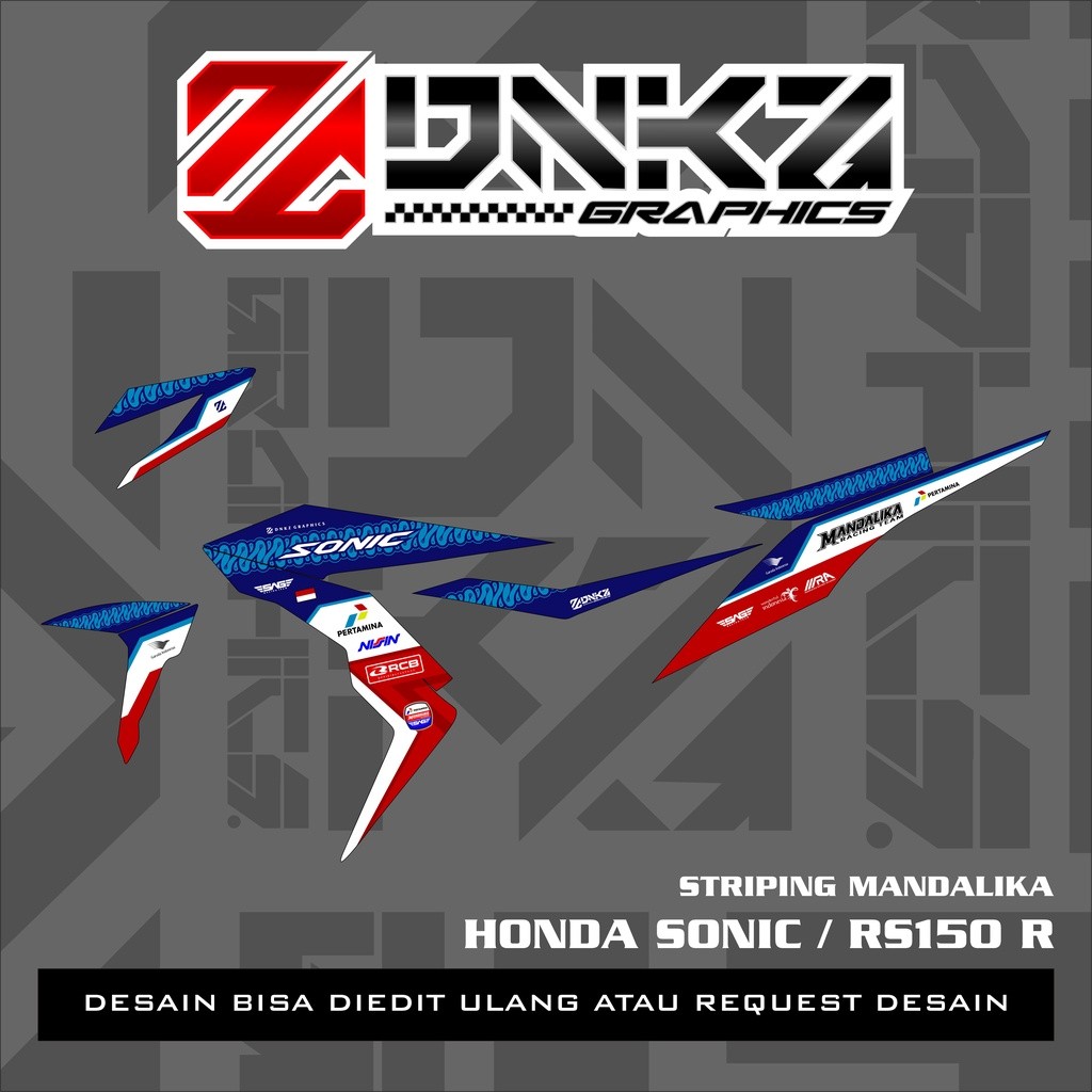 Stiker Honda Sonic Honda R Decal Striping Honda Sonic Racing Mandalika