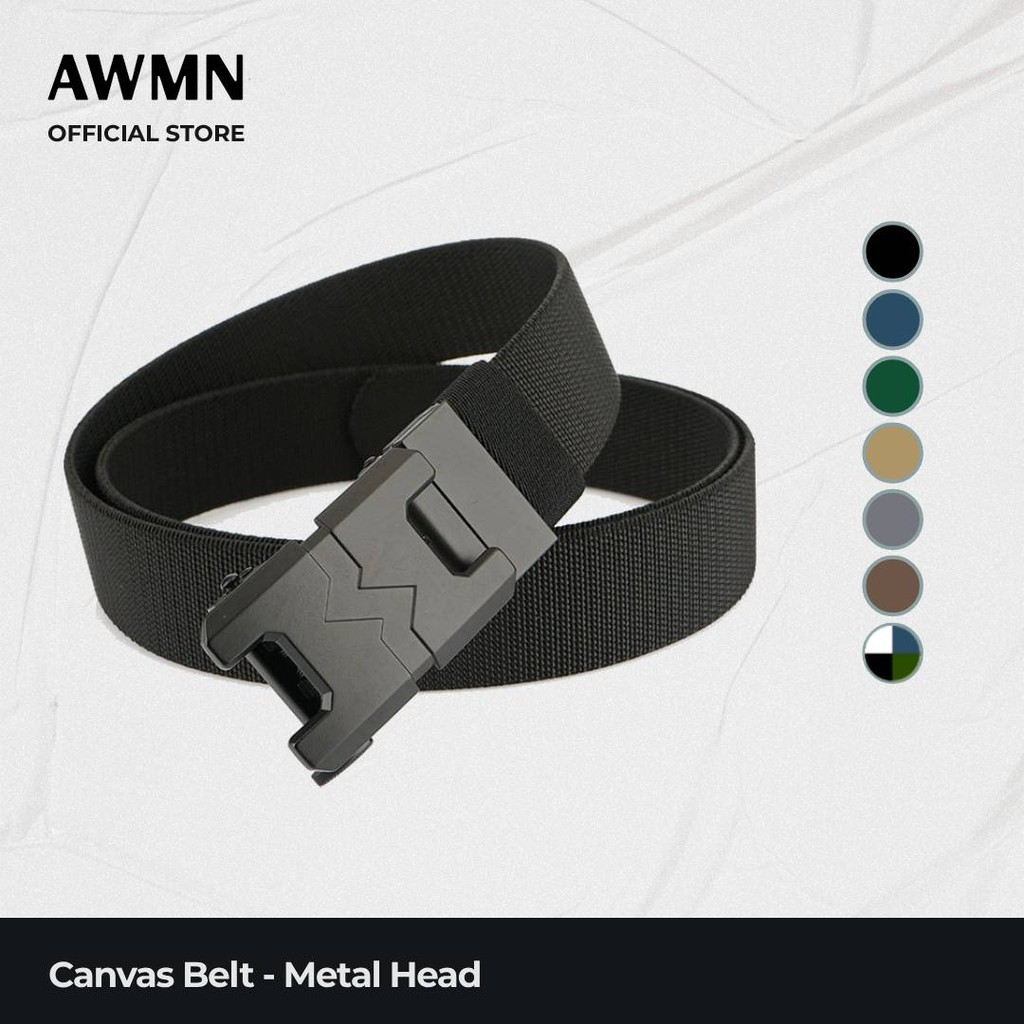 AWMN Ikat Pinggang Canvas Army Metal Multicolor - AW106