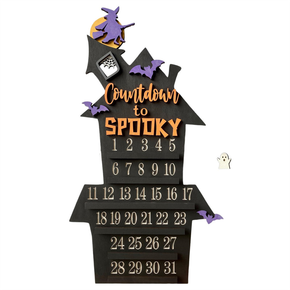 

Halloween Coffin Calendar Wood Create A Eerie Atmosphere Creative Decoration Durable Unique Design High Quality Home Decoration