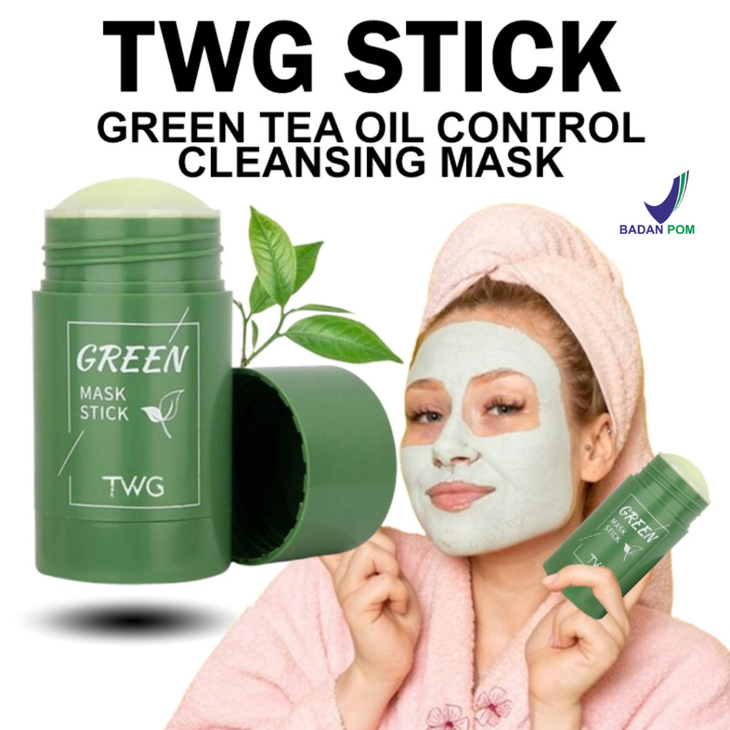 [ BPOM ] TWG Green Stick Masker Wajah Green Tea Pembersih Komedo Hidung & Wajah 40g / Clay Mask / Mu