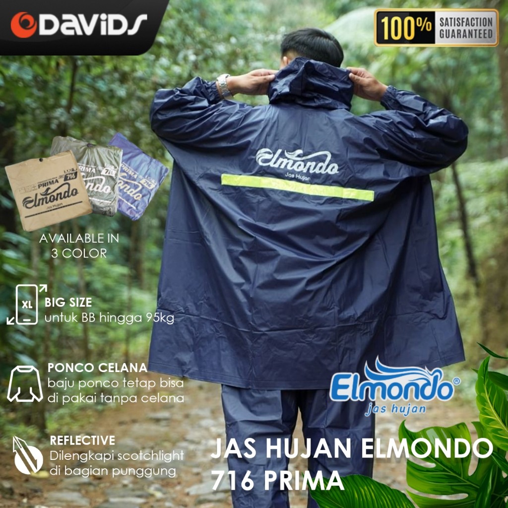 Jas Hujan Setelan Dewasa Jaz Ujan Ponco Celana Raincoat Elmondo 716 TERMURAH