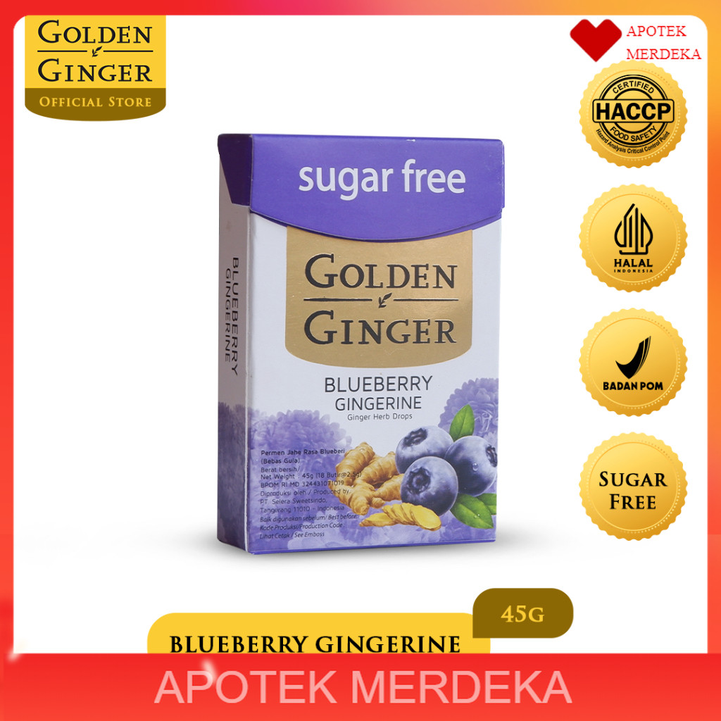 

Golden Ginger Bluberry Gingerine Sugar Free 45 gr