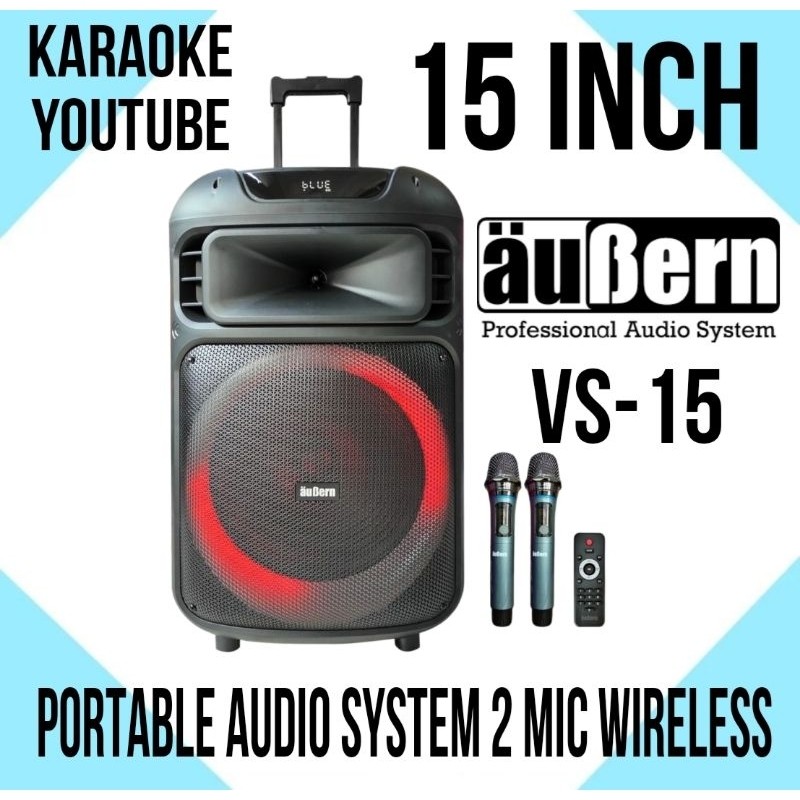Speaker Portable AUBERN 15 INCH VS 15, Speaker Karaoke Smart Tv Youtube