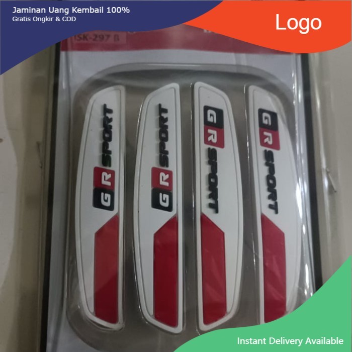 Door guard pelindung pintu mobil GR SPORT putih merah universal 1set Litlle_Variasi