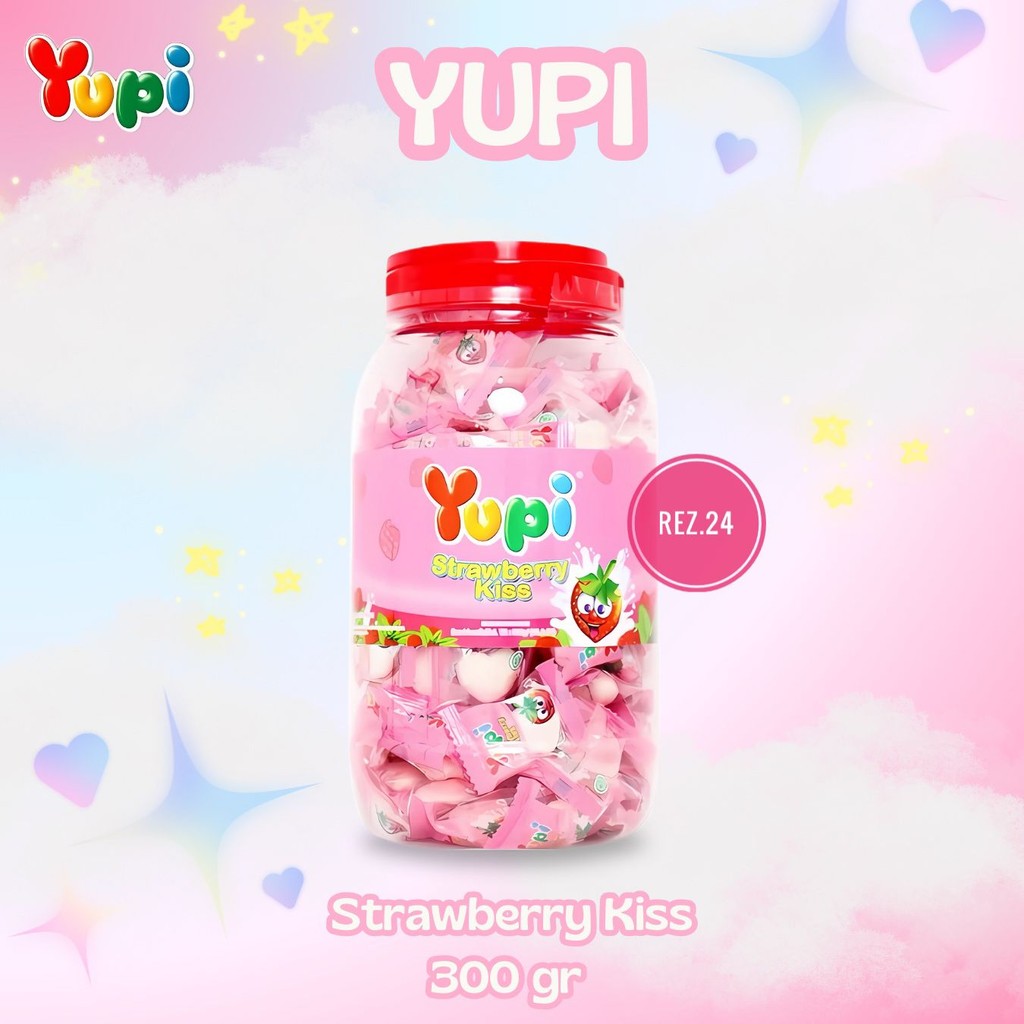 

YUPI KISS STRAWBERRY TOPLES/JAR 300g