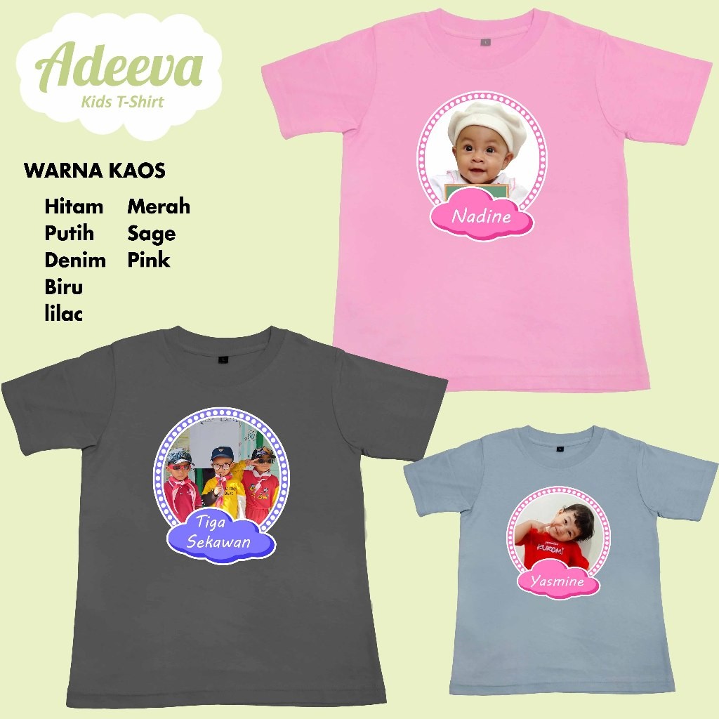 Kaos Anak Custom Foto dan Nama Baju Custom Anak