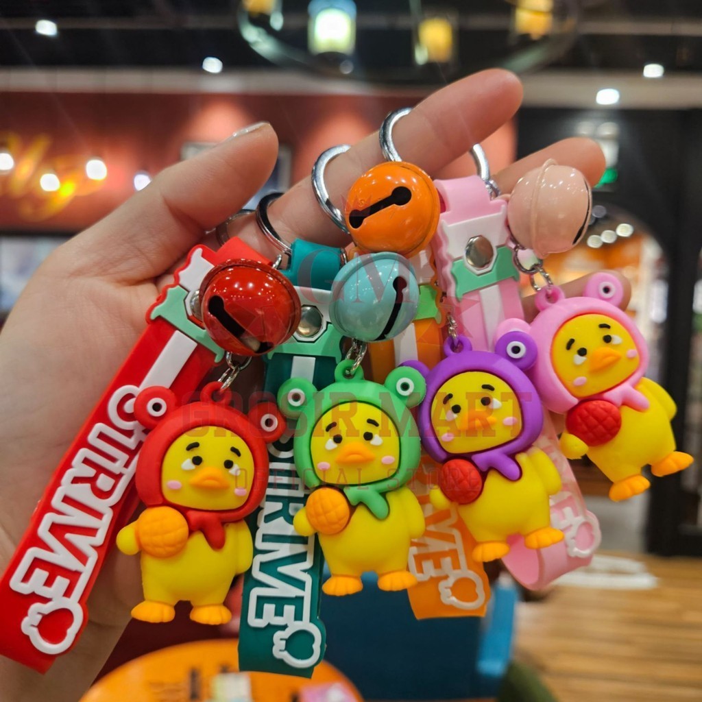 Gantungan Kunci Upset Duck Silikon Tebal / Ganci Upset Duck / Ganci Bebek / Gantungan Kunci Boneka U