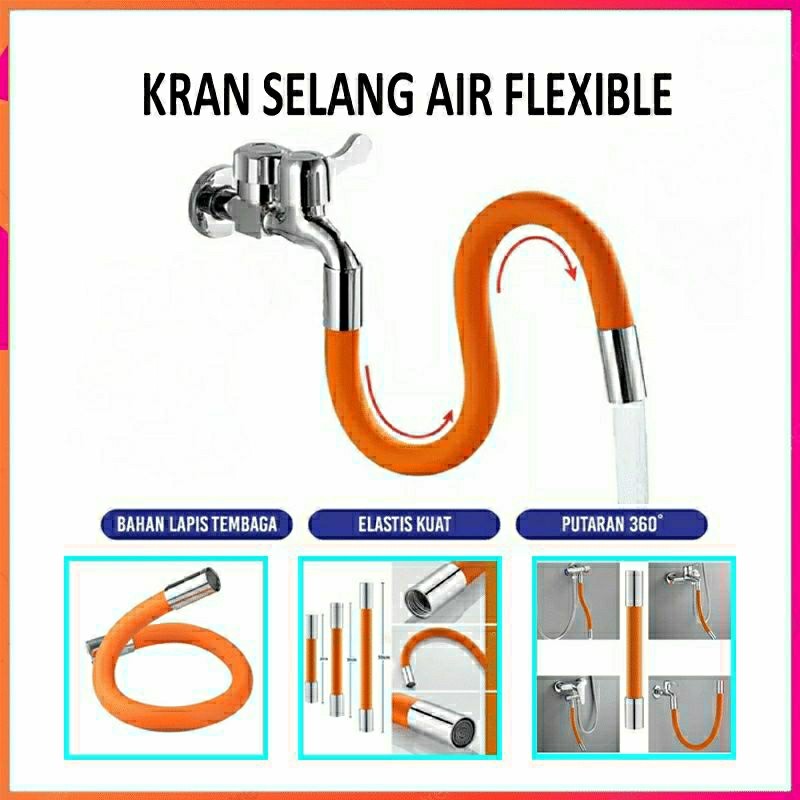 sambungan kran air fleksibel selang air elastis 360 universal