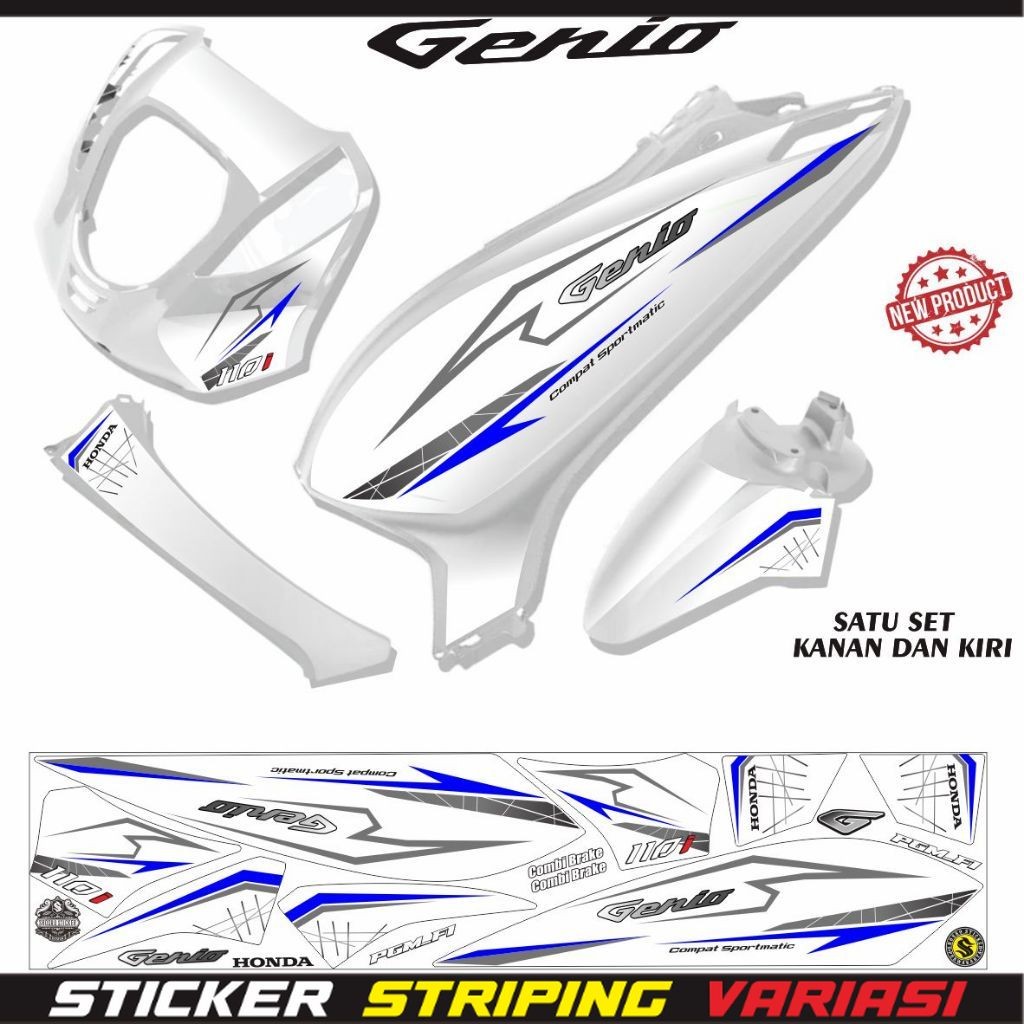 STRIPING GENIO KEREN /VARIASI LIS SIMPLE MOTOR GENIO STIKER