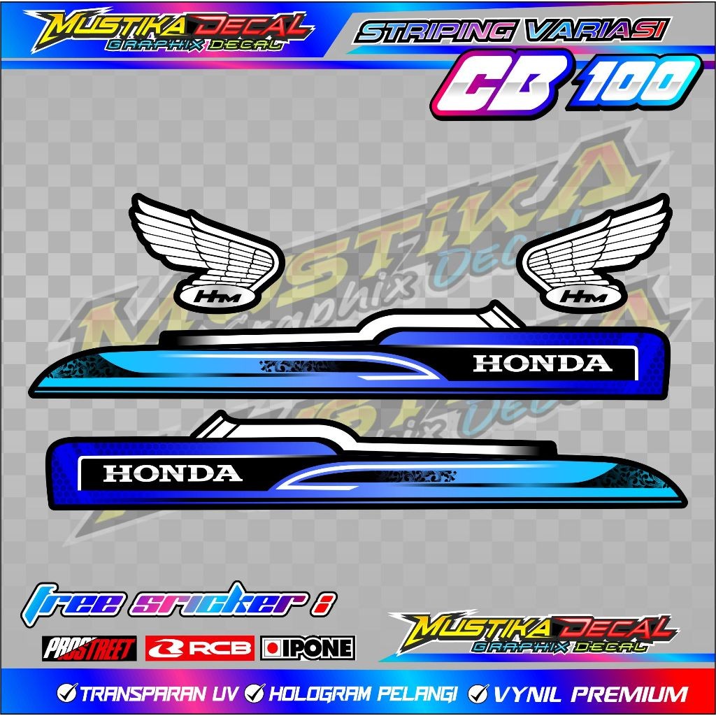 STRIPING VARIASI CB 100 HONDA / STICKER LIST HONDA CB 100