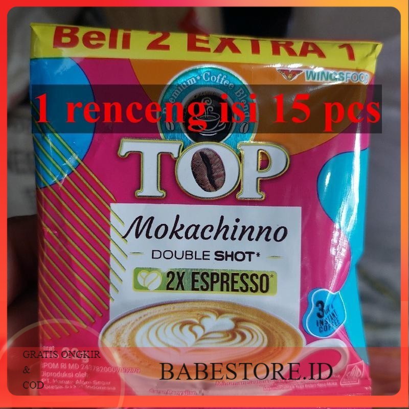 

1 Renteng Top Kopi Mokachinno, Isi 15 Piece - Nikmat dan Lezat - Coffee, Robusta