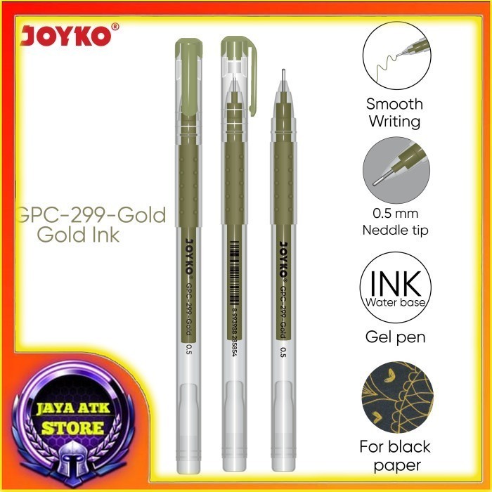 

Joyko Color Gel Pen Pulpen Pena GPC-299 Premium Color 0.5 mm - Gold/Silver/White Ecer