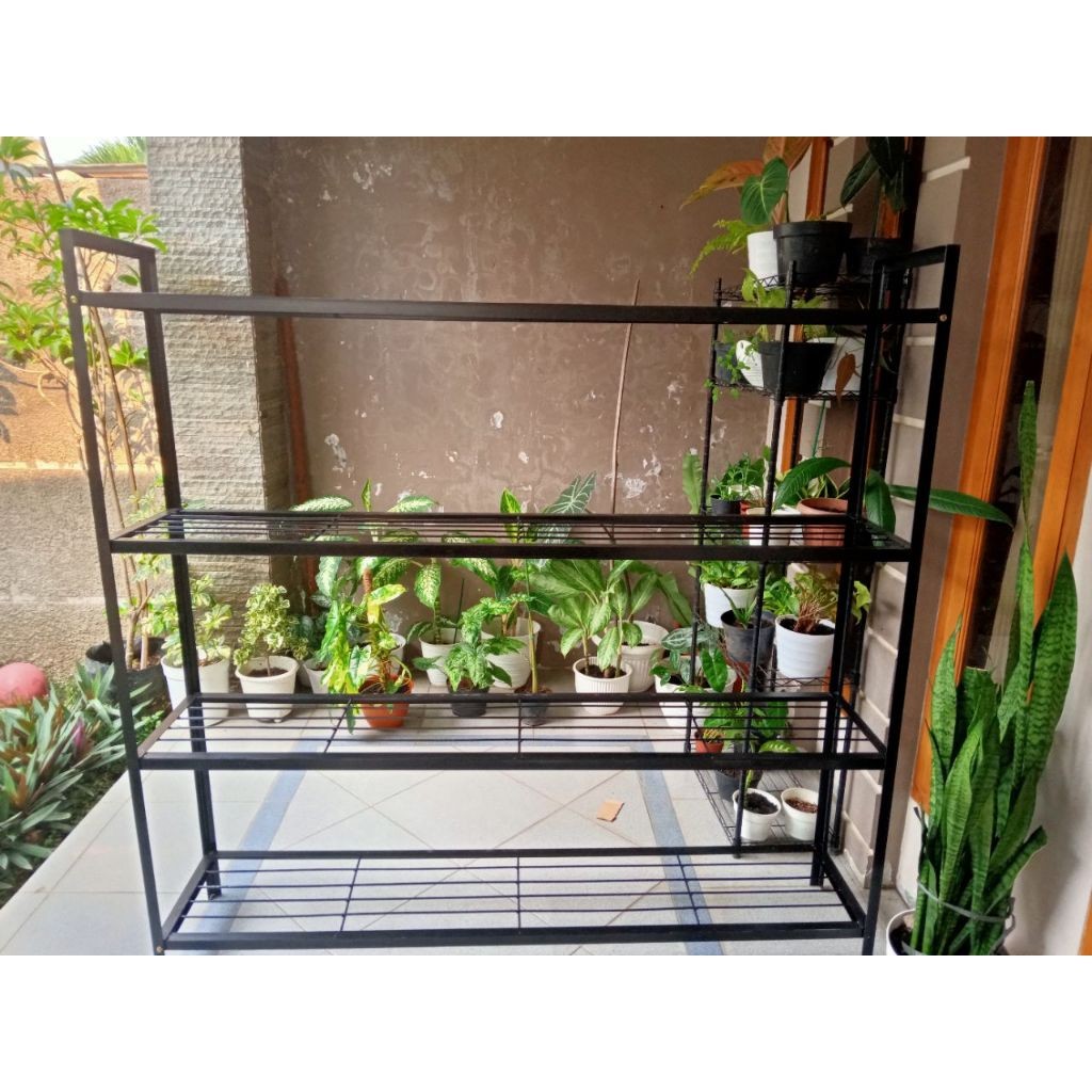 Rak Tanaman Bunga 4 Tingkat | Rak Pot Bunga 4 Tingkat Besi Siku