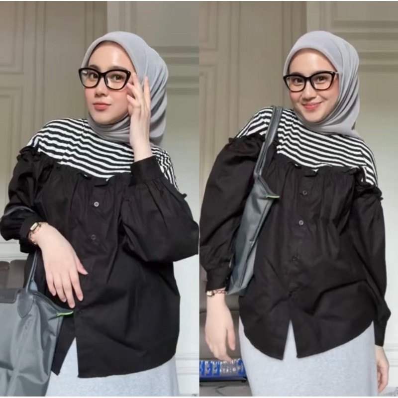 WILLSHA - ZFS OOTD KASUAL KEMEJA WANITA ISELLA / TALIA BLOUSE / ATASAN COMBI BLOUSE KEMEJA MODEL BAH