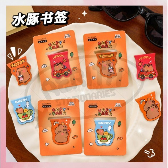 

AS COD PROMO - Klip Lipat Alat Pembatas Buku Magnet Magnetic Bookmark Clip Motif Kapibara Capybara Viral Import