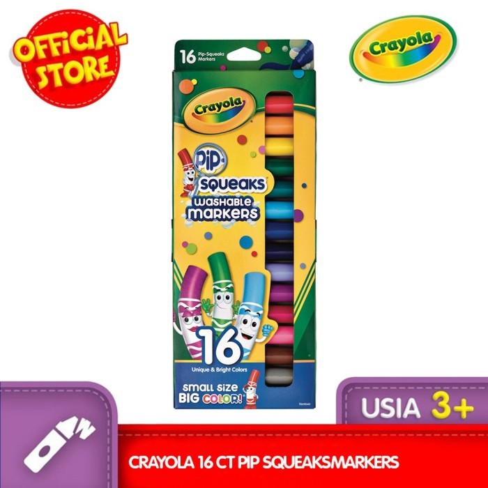 

[New Arrival] Spidol Warna CRAYOLA 16 Ct Pip SqueaksMarkers