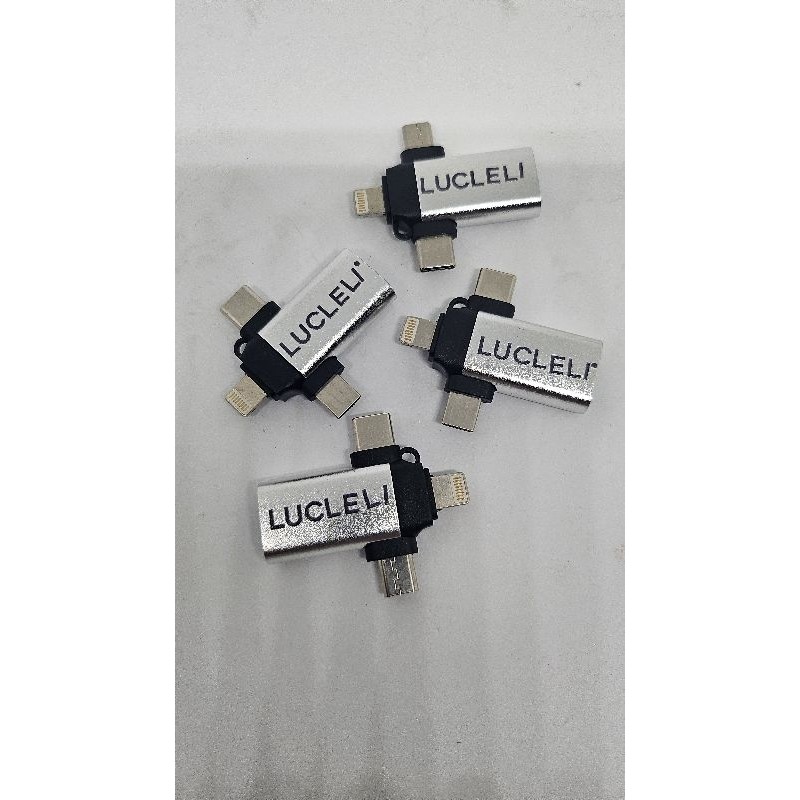 [LUCLELI] OTG 4IN1 METAL BODY, type C,micro,Lightning,USB