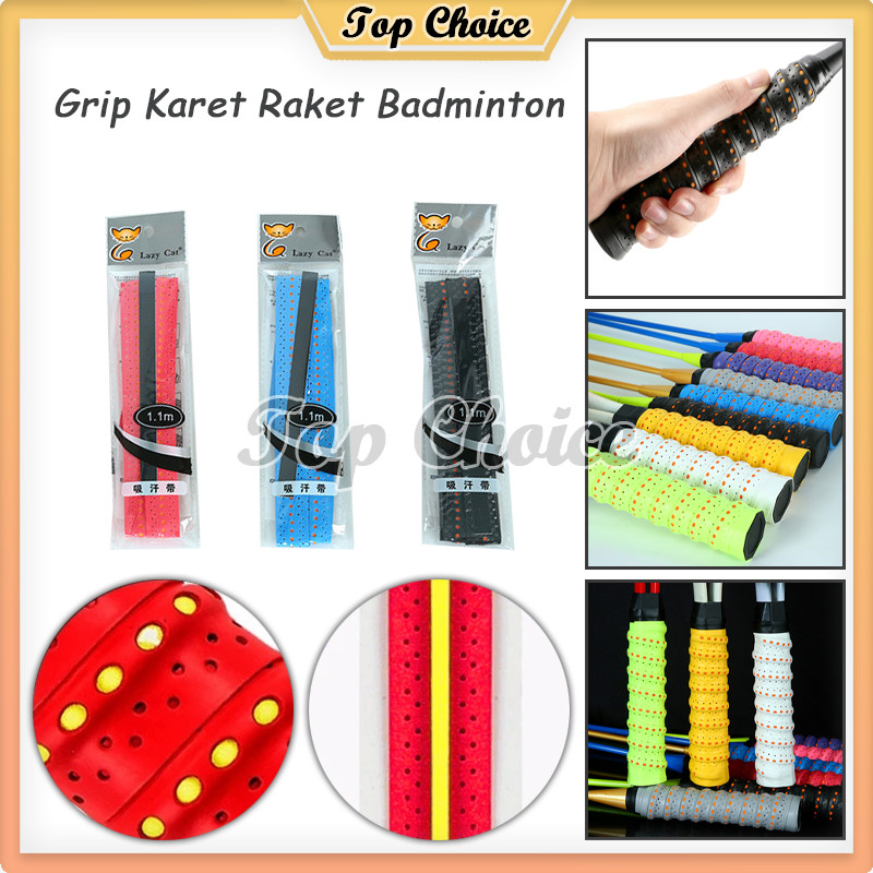 Grip Raket Bulutangkis Badminton / Grip Raket Tulangan Dengan Uliran Motif Bintik