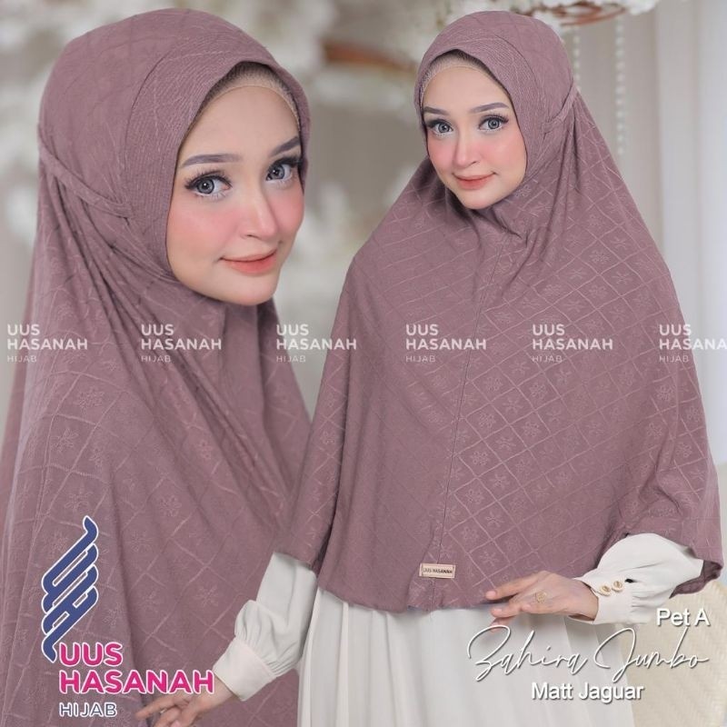 (Qiqi_Uus Hasanah) PET A ZAHIRA JUMBO•jilbab instan jumbo jaaguuar inpor•hijab instan pet tali motif