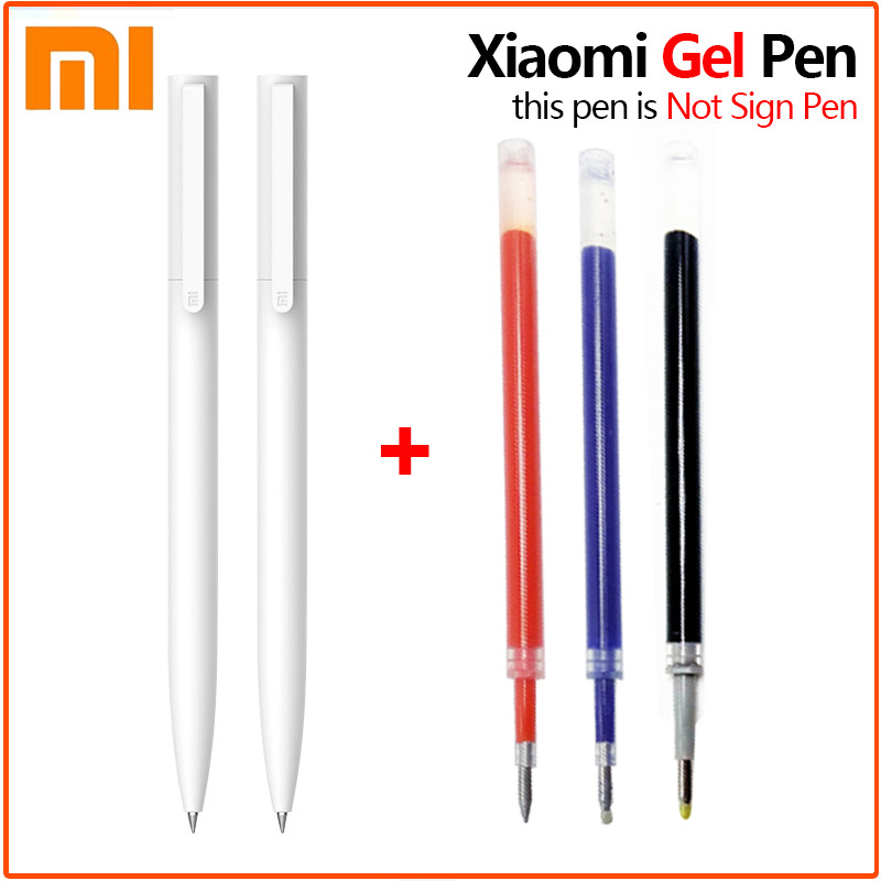 

Original Xiaomi Mi Gel Pen 0.5mm Black Refill No Cap Bullet Pen Smooth Switzerland MIKRON Nib Japanese Ink OEM Blue Refills