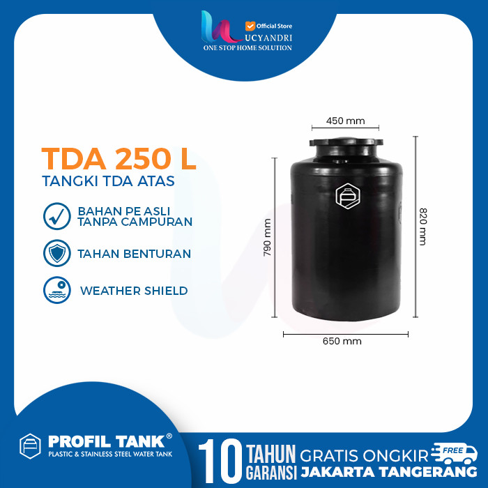 Tangki Air Plastik Profil Tank 250 Liter TDA PLASTIK