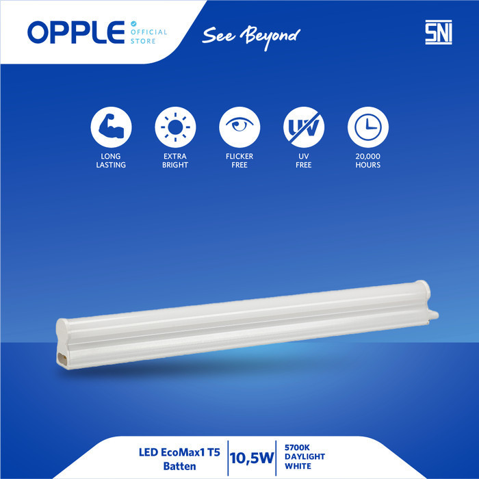 OPPLE Lampu LED T5 Batten EcoMax1 870mm 10.5W Lampu Opple Garansi Lampu Terbaik Harga Ekonomis