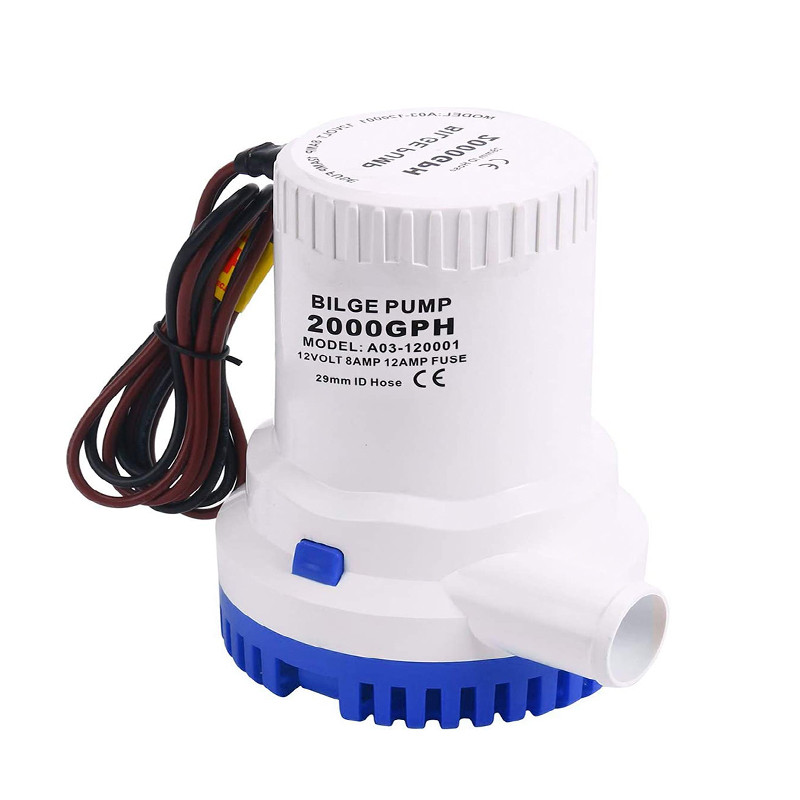 2000GPH 12V/24V Electric Bilge Pumps Boat Marine Plumbing Marine Bilge Pump Submersible Boat Bilge W