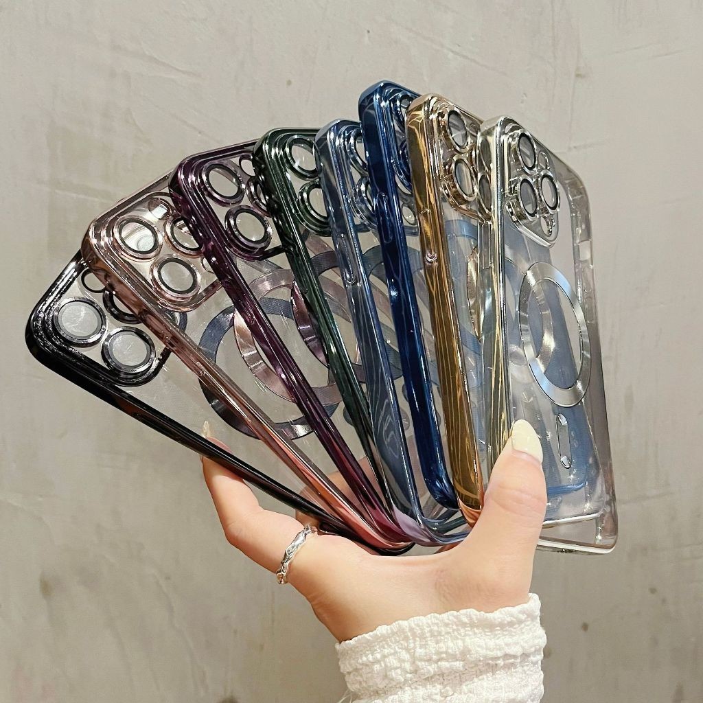 [SatSet.ind] PREMIUM MAGSAFE ULTRA PLATED WITH RING LENS CASE IPHONE 11 12 13 14 PRO MAX 14 PLUS 15 