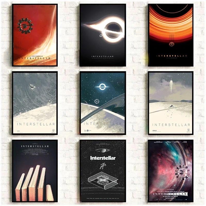

Sci-fi movie interstellar movie poster canvas painting universe planet wall art picture modern room home decoration