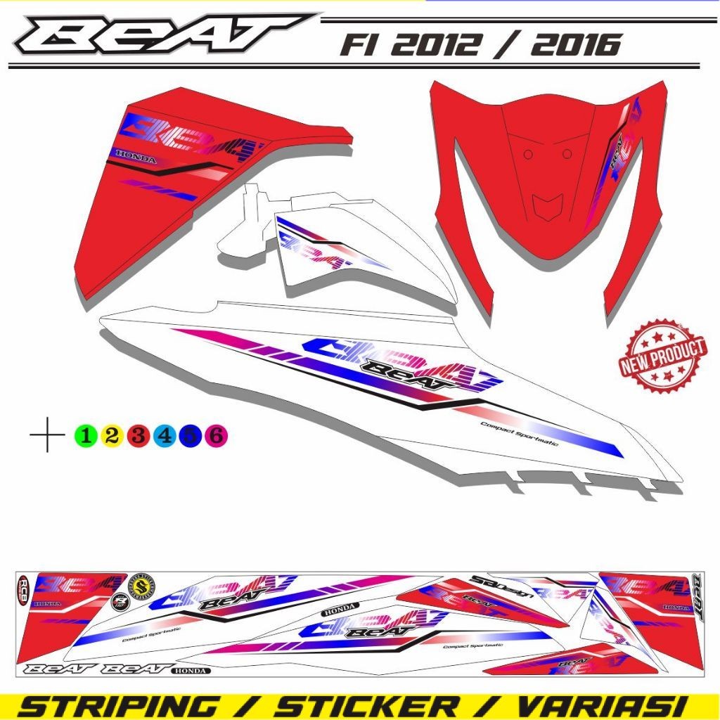 STIKER POLET BEAT FI VARIASI SIMPLE / STRIPING BEAT VARIASI SIMPLE