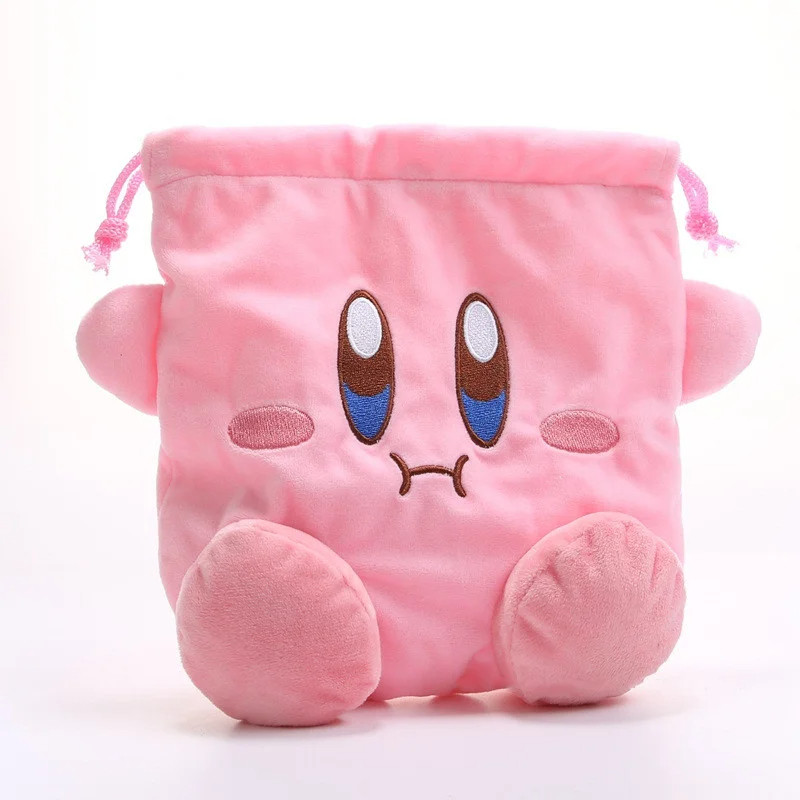 

Star Kirby Storage Bag Plush Cosmetic Bag Cute Plush Toy Portable Drawstring Pocket Kawaii Kirby Cartoon Pink Coin Purse Gift