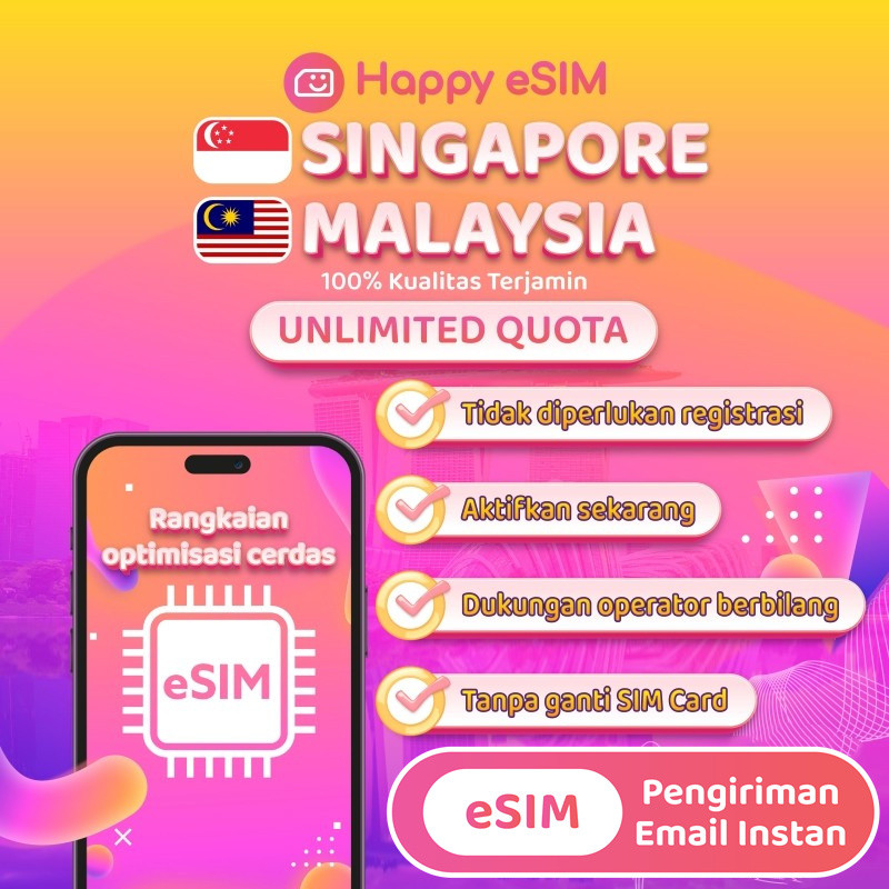 Happyesim eSIM Singapore Malaysia Unlimited | eSIM Singapore Unlimited | eSIM Malaysia Unlimited | e