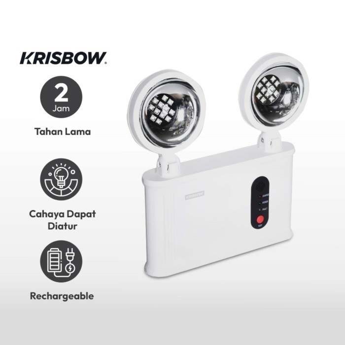 Krisbow Emergency Lamp - Twin Spot Light