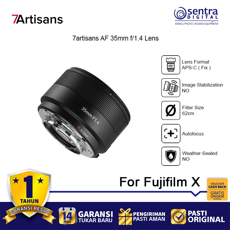 7artisans Photoelectric AF 35 mm f1.4 Lens for Fujifim Lensa 7 Artisans Autofokus 35mm f/1.4
