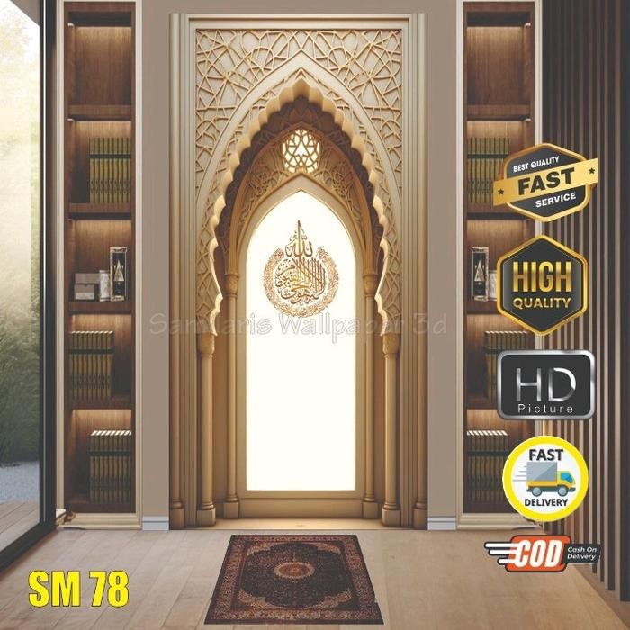 "SKY.LD" -  BEST SELLER Dekorasi Dinding Mihrab Mushola Rumah | Stiker Mihrab | Tema Timur Tengah | 