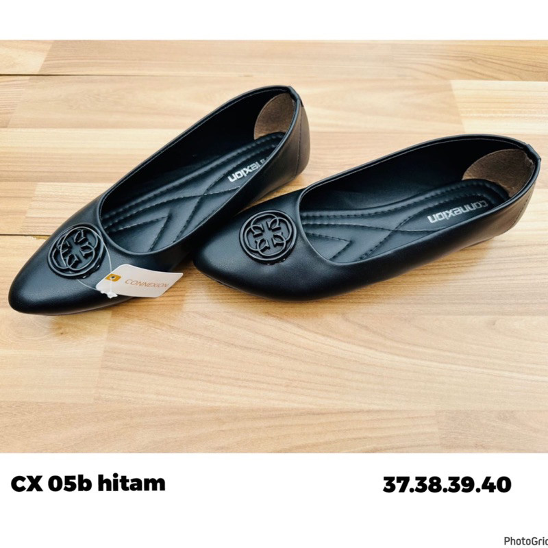 flatshoes cx05 hitam mocca