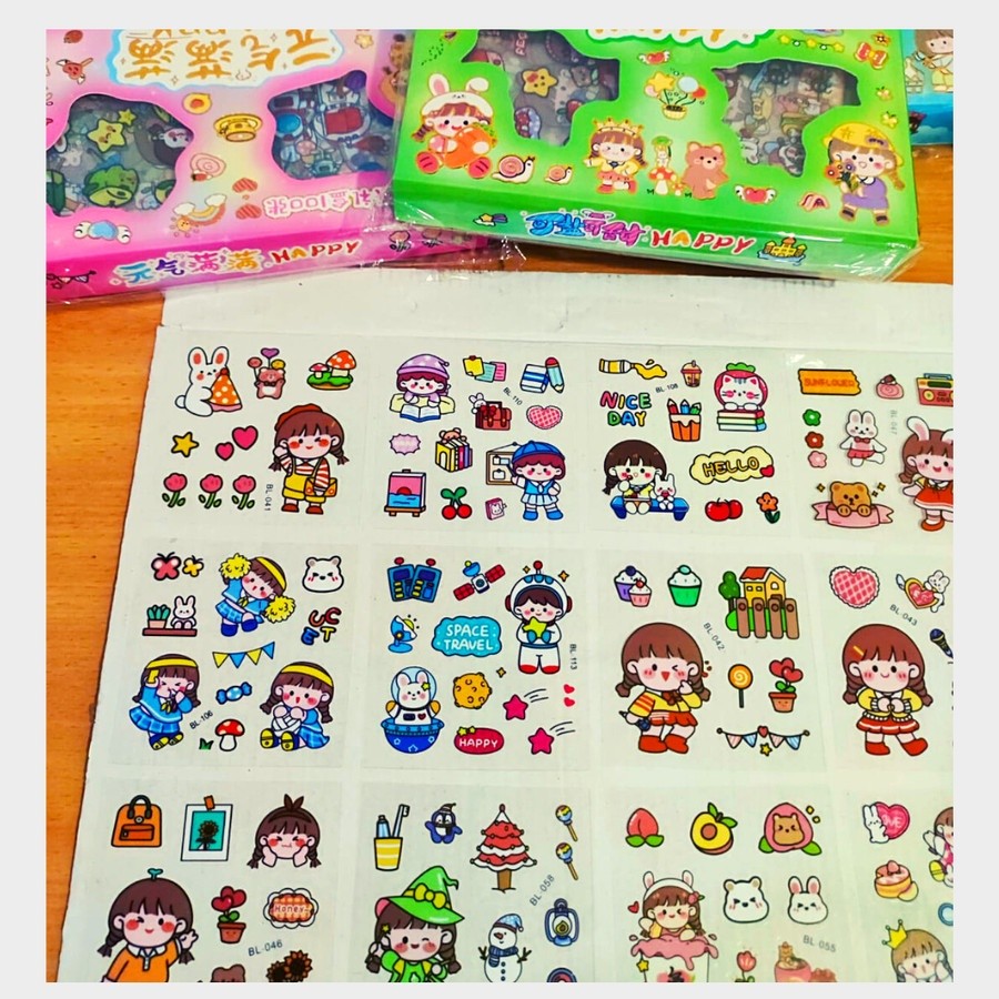 

Remensiosjaya 100 pcs Stiker Kartun Lucu - Stiker Jurnal Anak bahan PVC