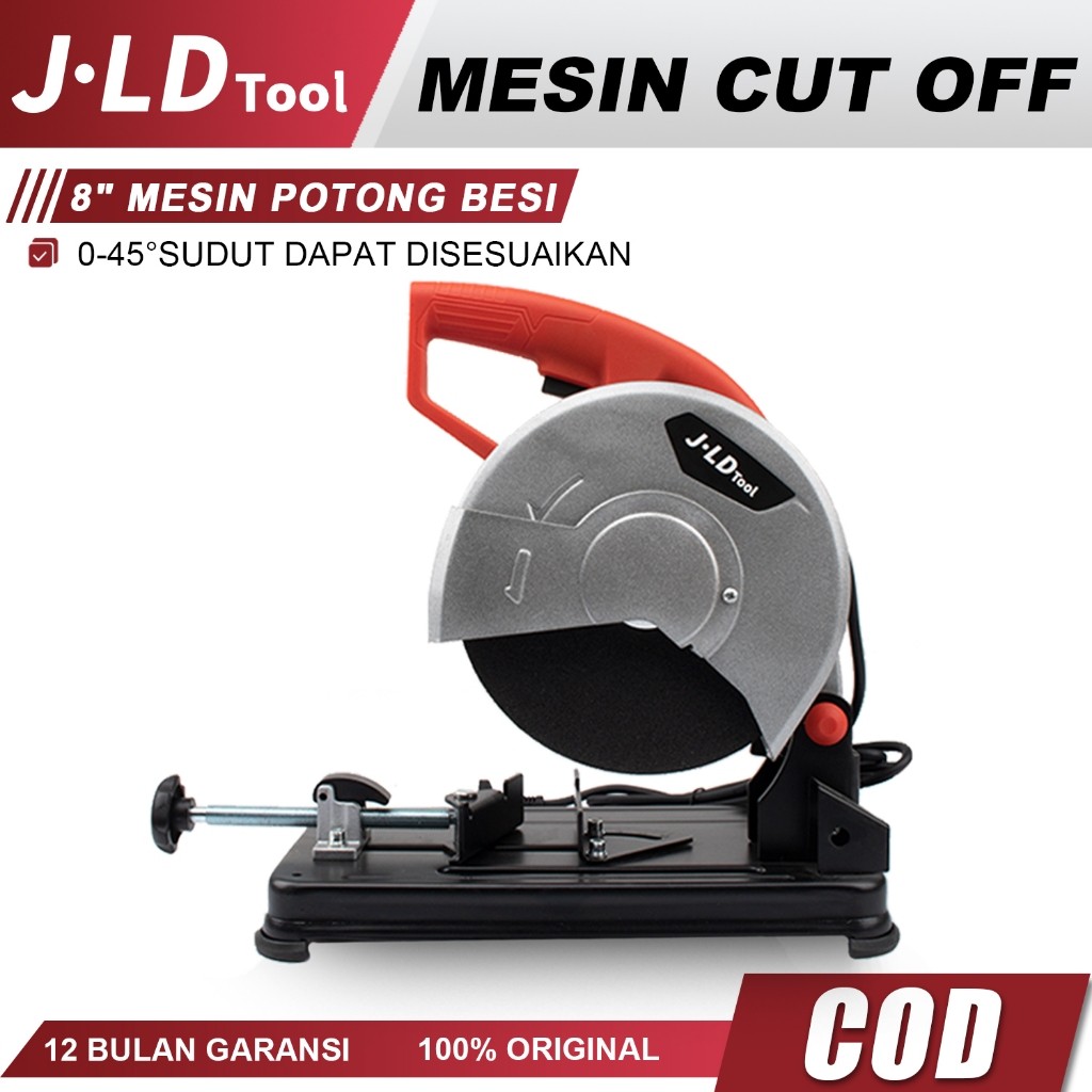 JLD 8" Mesin Potong Besi Metal Speed Cutter Bone Saw Cut Off Machine Chop Saw 950W Gergaji Mitra J20