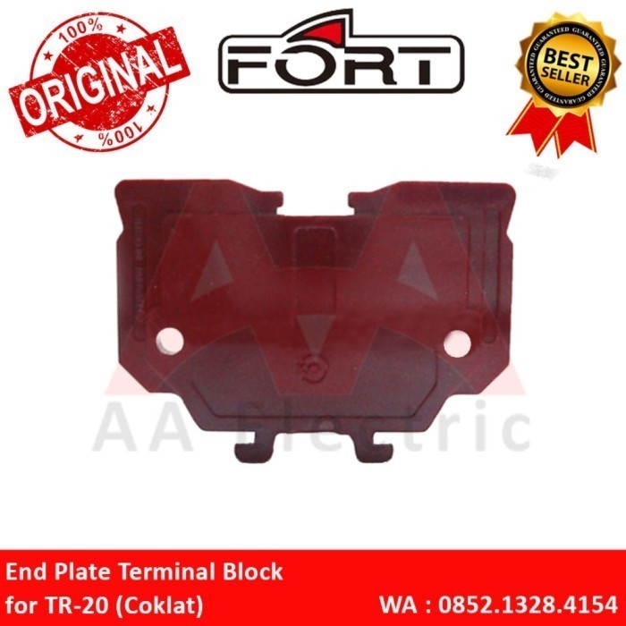 End Plate untuk TR-20 / TR20 Terminal Block Model Kasuga Coklat Fort