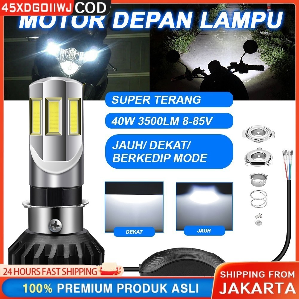 new lampu led motor h4 h6 6 sisi ip67 tahan air 35 watt kipas bohlam dop lampu led motor depan matic