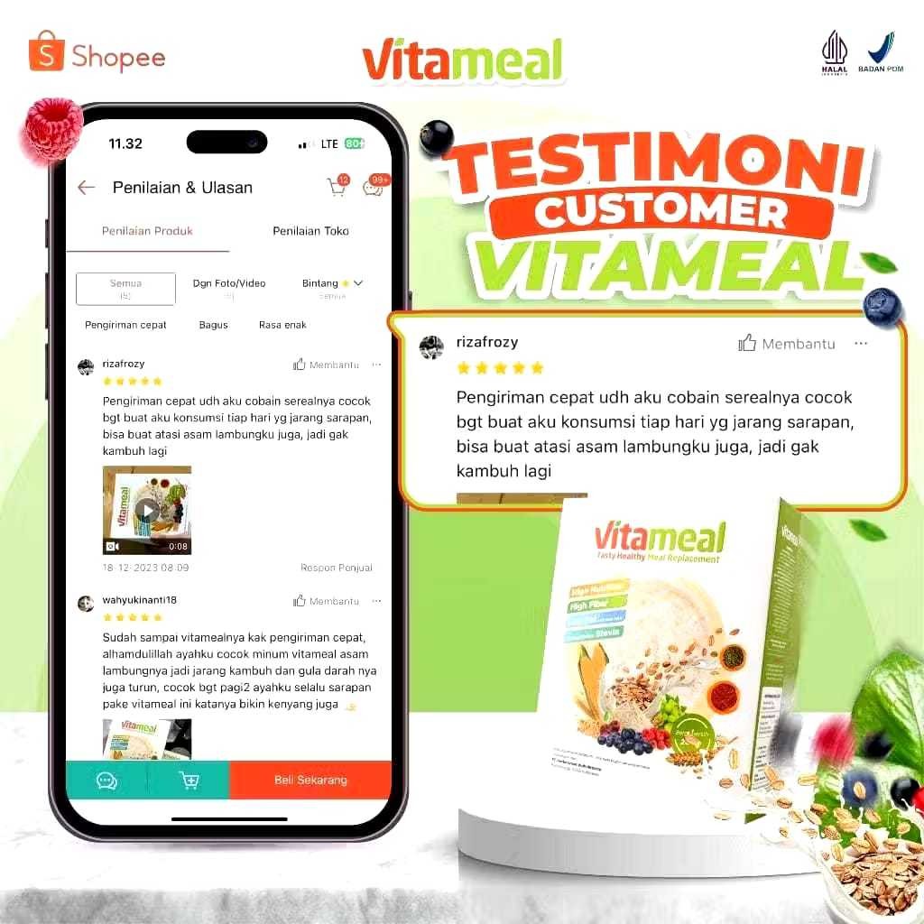 

Vitameal Sereal Makanan Diet Untuk Gula Darah Diabetes Vitamil 1 Box 200gr