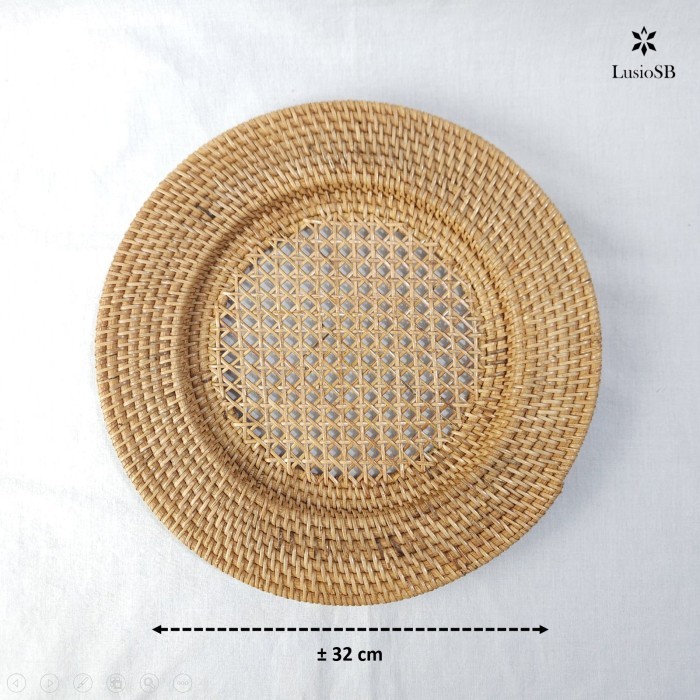 Alas Piring Rotan / Dekorasi / Alas Meja / Alas Rotan / Tatakan Piring - Cokelat