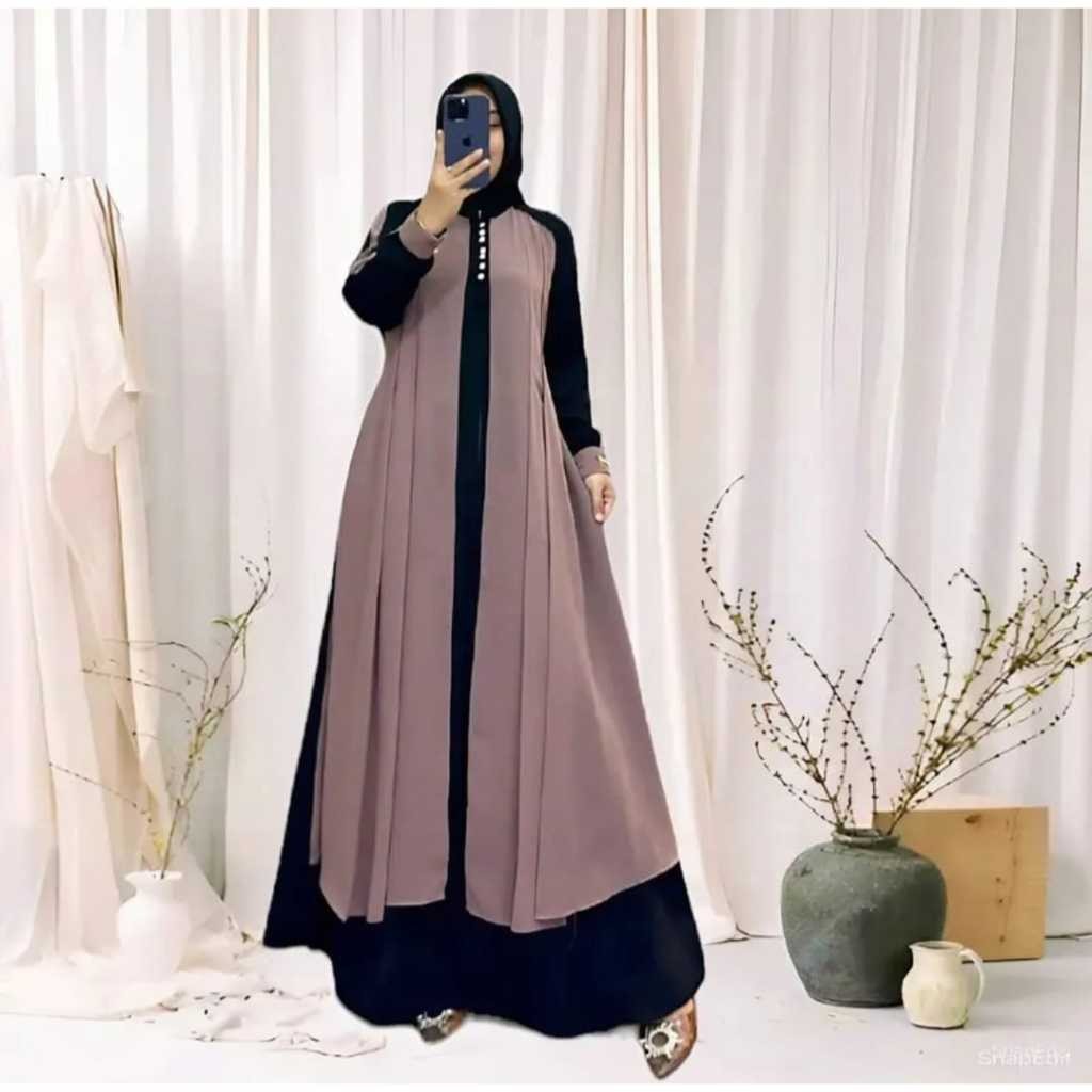 Gamis azahra LD 120  model outer terbaru mewah dan elegan 2025