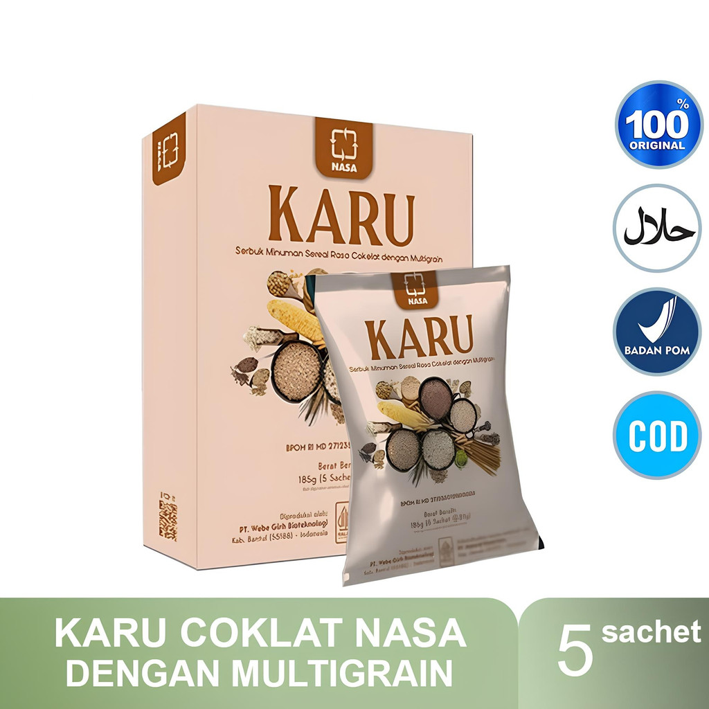 

KARU NASA RASA COKLAT minuman Meal Replacement, serbuk minuman sereal pengganti makanan dengan multigrain