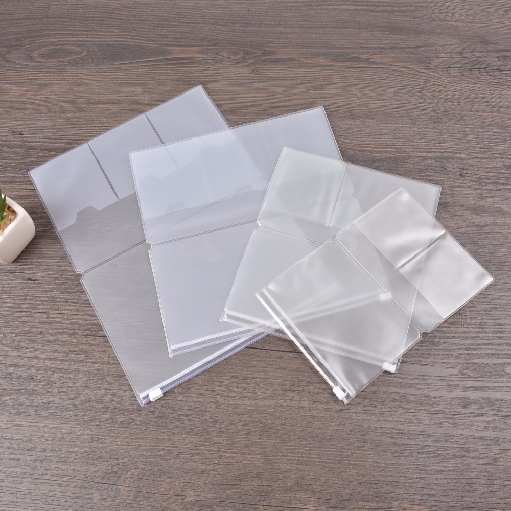 

PVC Zipper Pocket File Folder Travel Journal Notebook Planner Accessories Card Holder Storage Pouch Bag 2 pieces