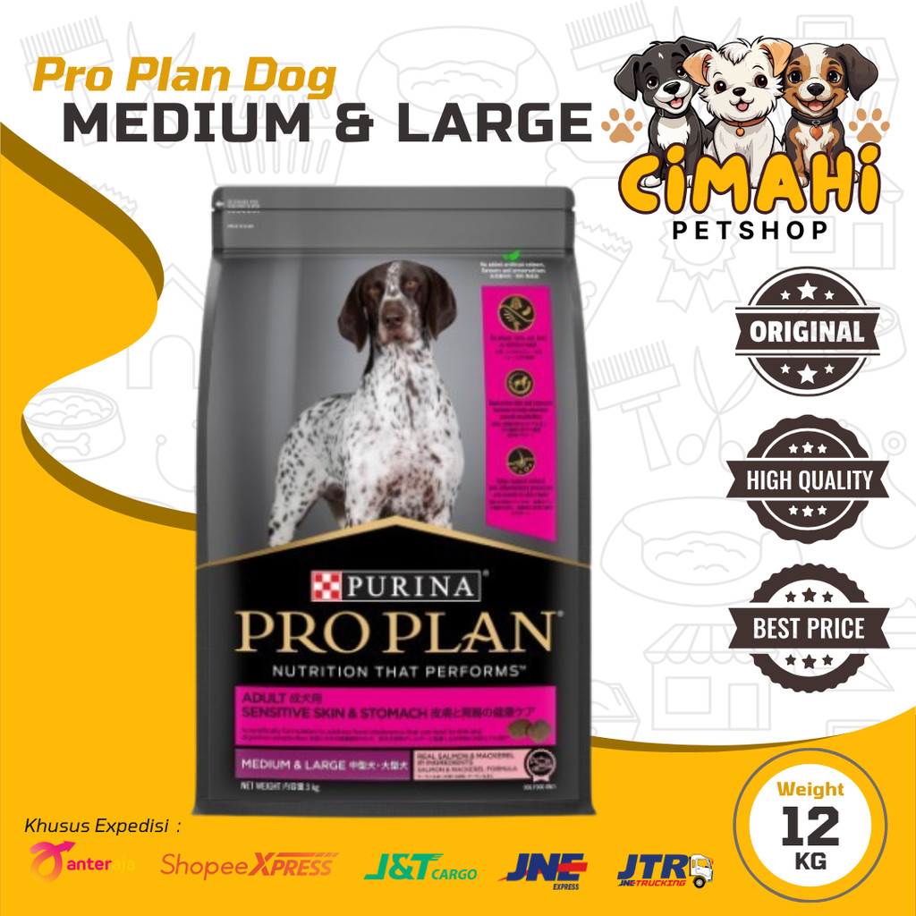 PROPLAN Dog Adult Sensitive Skin & Stomach Medium & Large 12kg