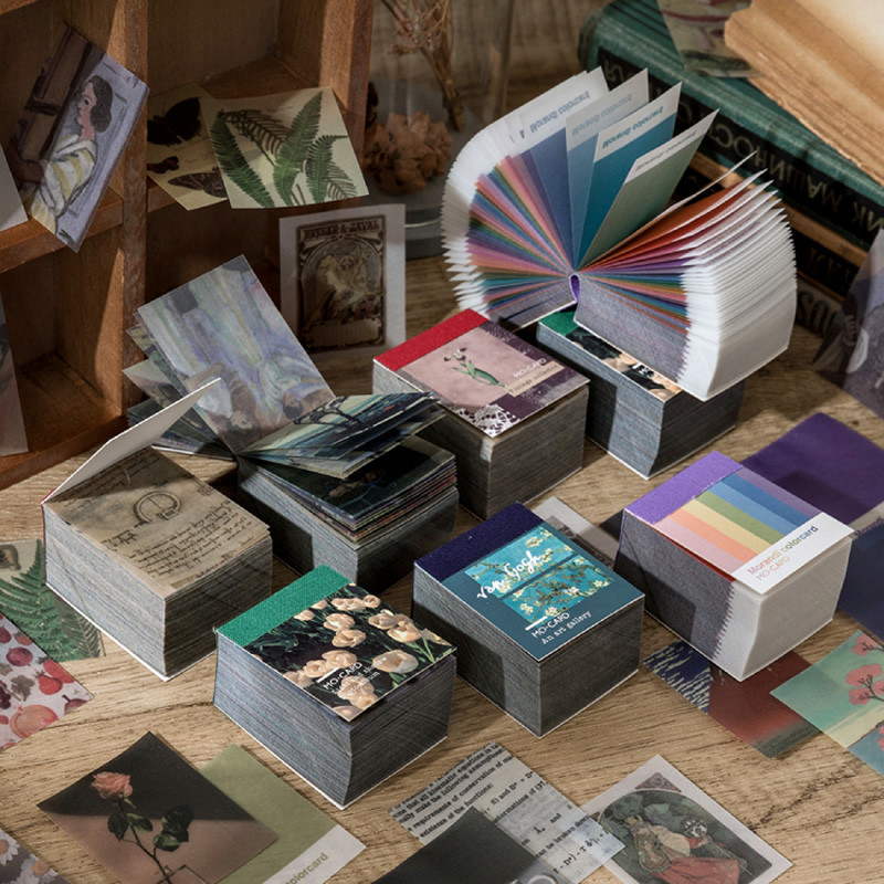 

Yoofun 365 Sheets Memo Pad Parchment Paper Material Book Vintage Collage Scrapbooking Journaling Decoration Material Paper Notes