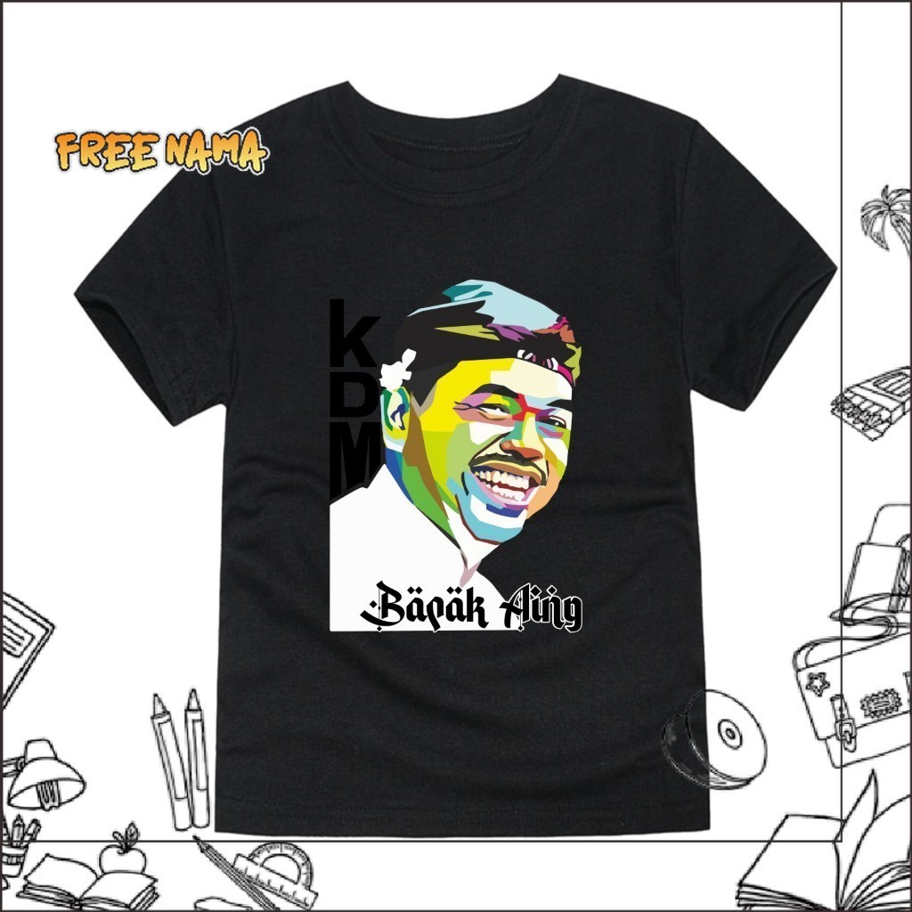 QP Kaos Anak Laki-laki Kang Dedi Mulyadi KDM Atasan Lengan Pendek Fashion Style