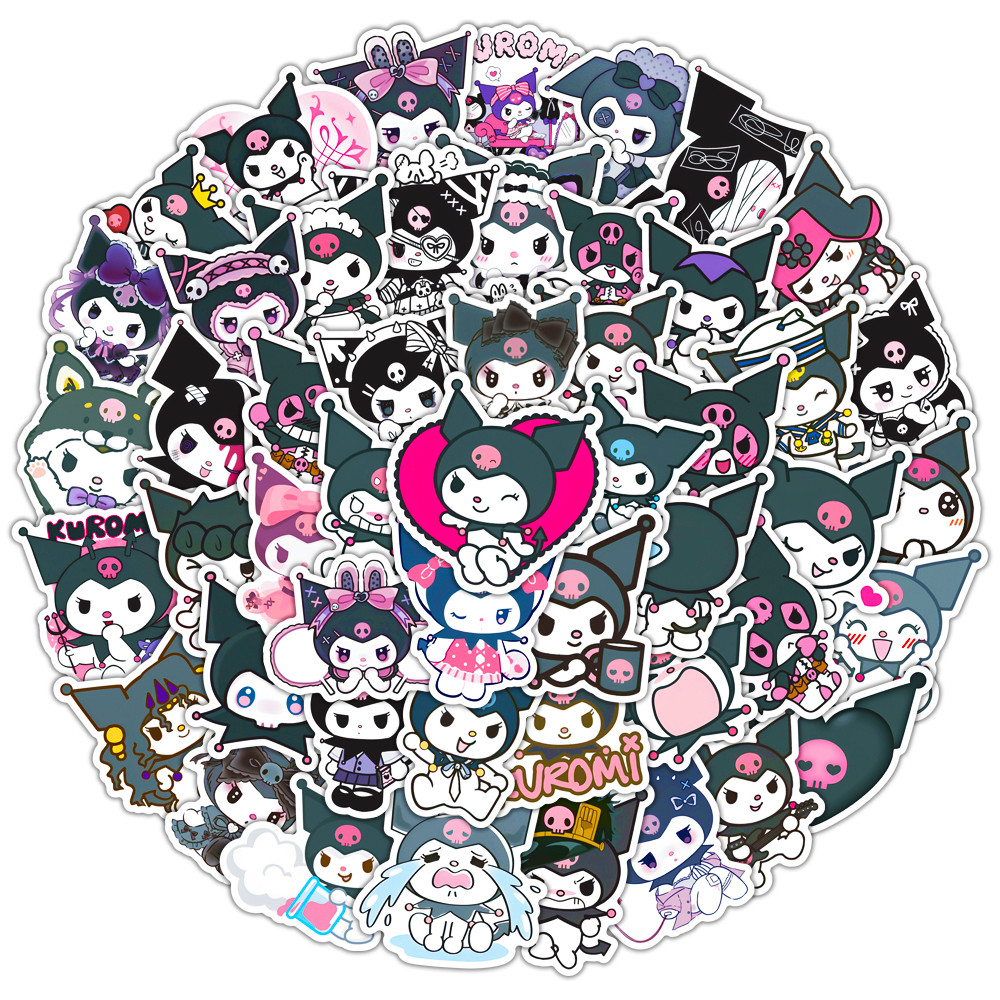 

50/100pcs Cute Kuromi My Melody Stickers Notebook Scrapbook Phone Case Freezer Motorcycle Graffiti Decal Waterproof Sticker